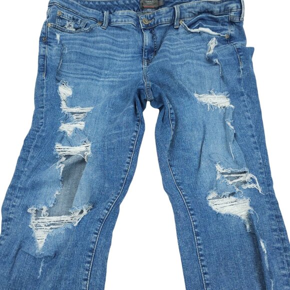 Torrid Jeans Boyfriend Straight Distressed Destroyed Plus Sz 20 Stretch HighRise - Picture 3 of 13